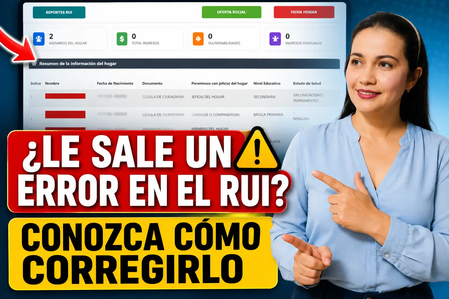 Cómo corregir datos del RUI si encuentra información incorrecta.
